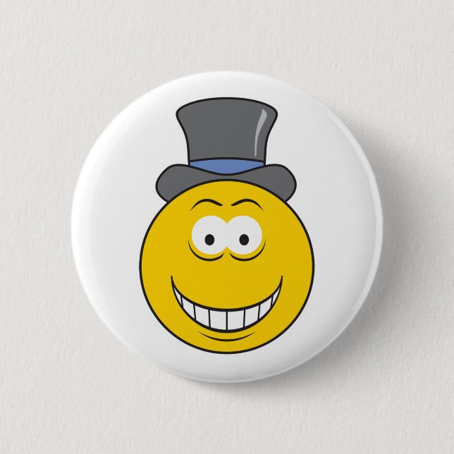 Top Hat Face 6 Cm Round Badge (Front)