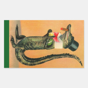 Top Hat Gator Rectangular Sticker