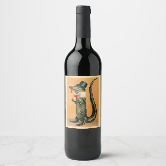 Top Hat Gator Wine Label (Front)