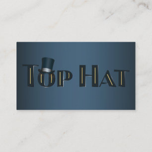 Top Hat Indigo Decorative Text Business Card