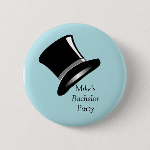 Top Hat on Blue 6 Cm Round Badge