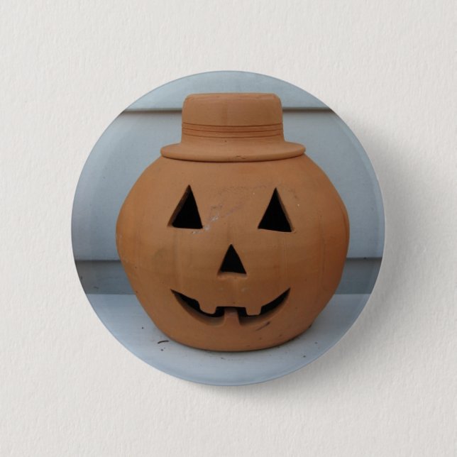 Top Hat Pumpkin 6 Cm Round Badge (Front)
