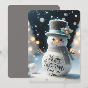 Top Hat Snowman  Holiday Card