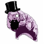 Top Hat Tardigrade Sculpture Pin Photo Sculpture Badge<br><div class="desc">This tardigrade is celebrating it's awesomeness by sporting a top hat and luxurious beard. You can be awesome too,  by sporting this tardigrade!</div>