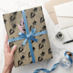 Top Hat Tuxedo Moustache Wedding Wrapping Paper<br><div class="desc">Top Hat Tuxedo Moustache Wedding Wrapping Paper. Create the perfect wedding or bachelor party gift wrapping. Personalise this design with your own text. Further customise this design by selecting the "customise further" link.</div>