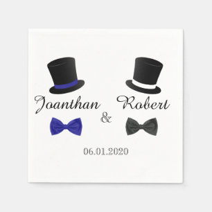 Top Hats and Bow Ties Gay Wedding Napkin