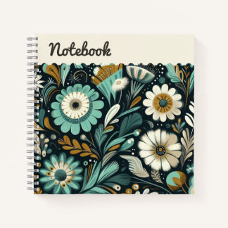 Top label Wildflower & Bird Notebook – Teal Dream