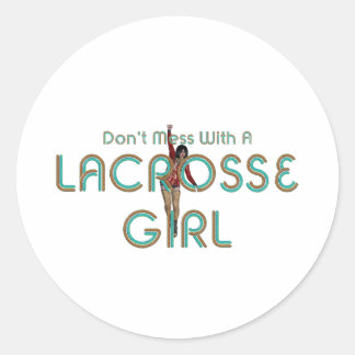 TOP Lacrosse Girl DMW Classic Round Sticker