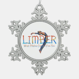 TOP Limber Pilates Snowflake Pewter Christmas Ornament