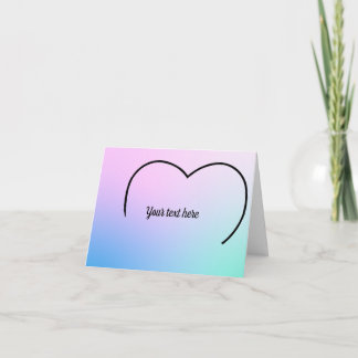 Top of a heart on a pastel note card