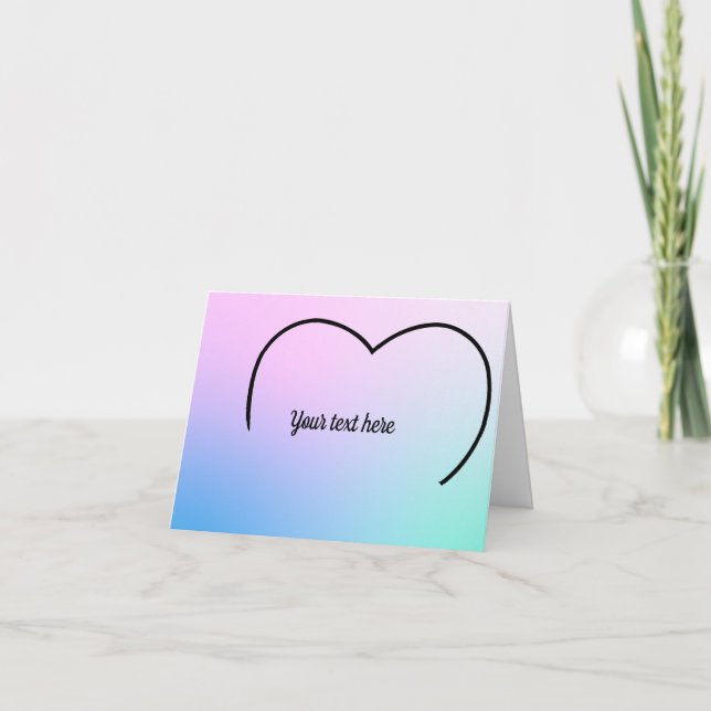 Top of a heart on a pastel note card (Front)