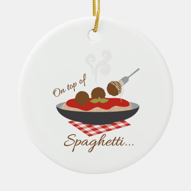 Top Of Spaghetti Ceramic Tree Decoration (Front)