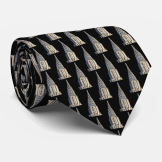 Top of the Chrysler Building NYC - B&W - Black BG Tie