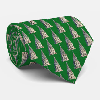 Top of the Chrysler Building NYC - B&W - Green BG Tie
