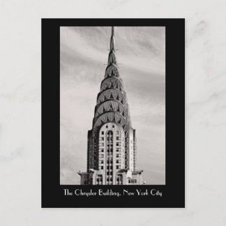 Top of the Chrysler Building NYC - B&W Postcard