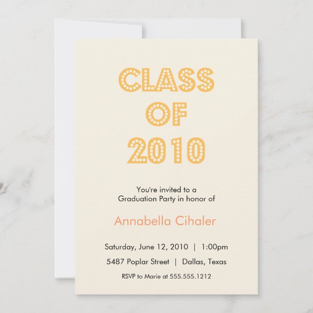 top of the class graduation invitation {orange} (Front)