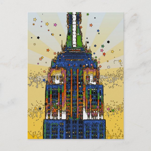 Top of the ESB Psychedelic NYC Style Postcard (Front)