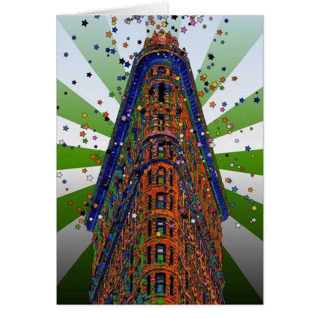 Top of the Flatiron Building - Green & White Rays (Front)