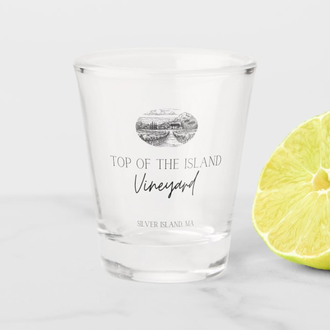 Top of the Island Winery shot Glass (Front)