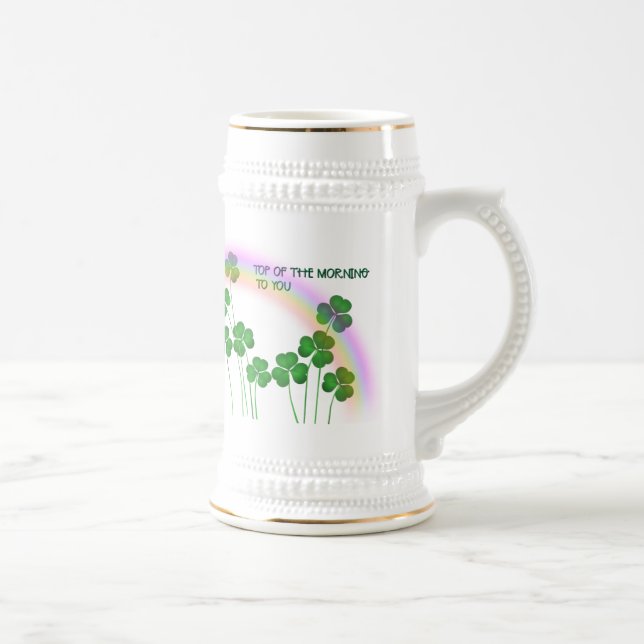 Top of the Morning St Patrick's Day Shamrocks Beer Stein (Right)