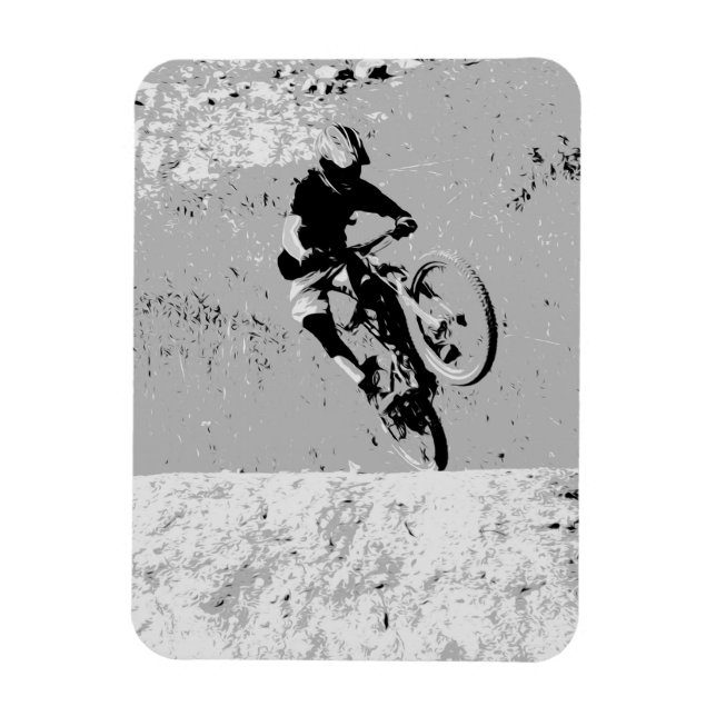 Top of the Mountain - Mountain Biker  Magnet (Vertical)