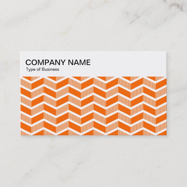 Top Panel - Chevron Pattern - Orange Business Card (Front)