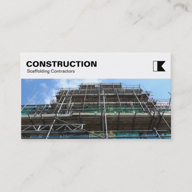 Top Panel - Constuction - Scaffolding Business Card (Front)