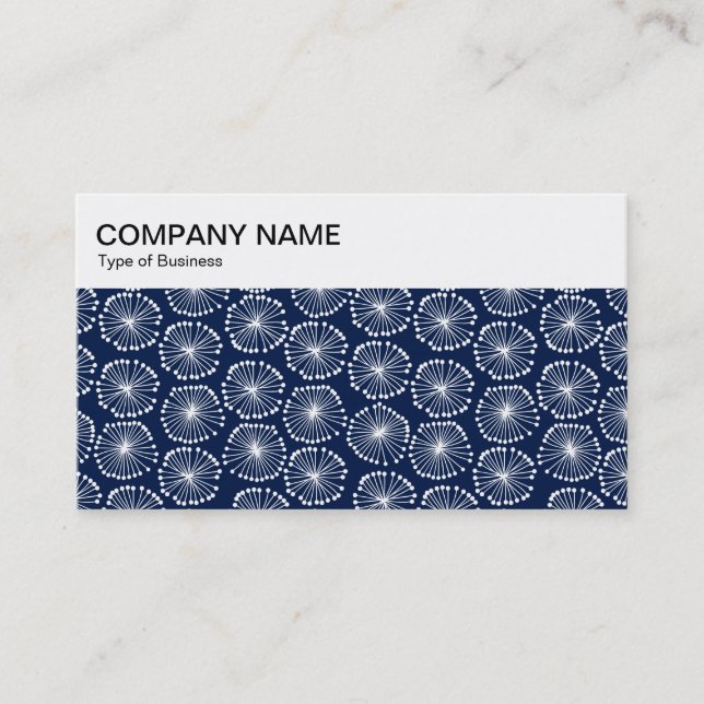 Top Panel - Floral Pattern 02 - Indigo Business Ca Business Card (Front)