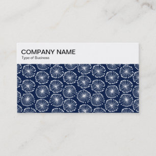 Top Panel - Floral Pattern 02 - Indigo Business Ca Card