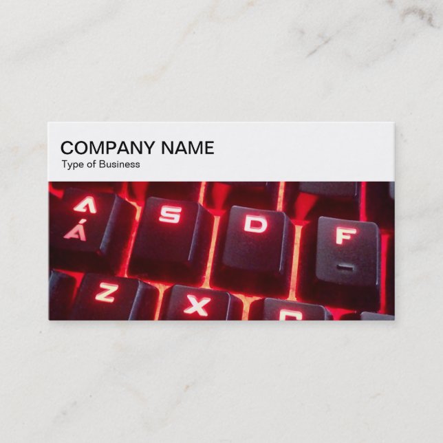 Top Panel - Glowing Keyboard Business Card (Front)