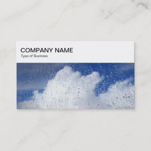 Top Panel - Rain on a Window with Clouds Business Business Card