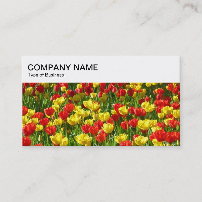 Top Panel - Red and Yellow Tulips Business Card (Front)