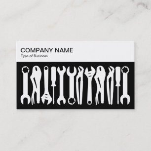 Top Panel - Tools - White on Black Business Card