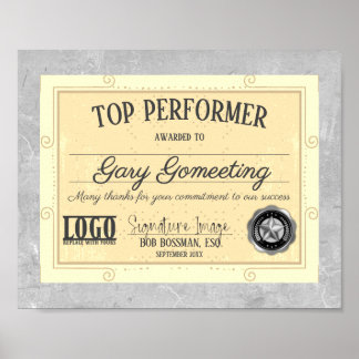 Top performer employee of the month photo display poster