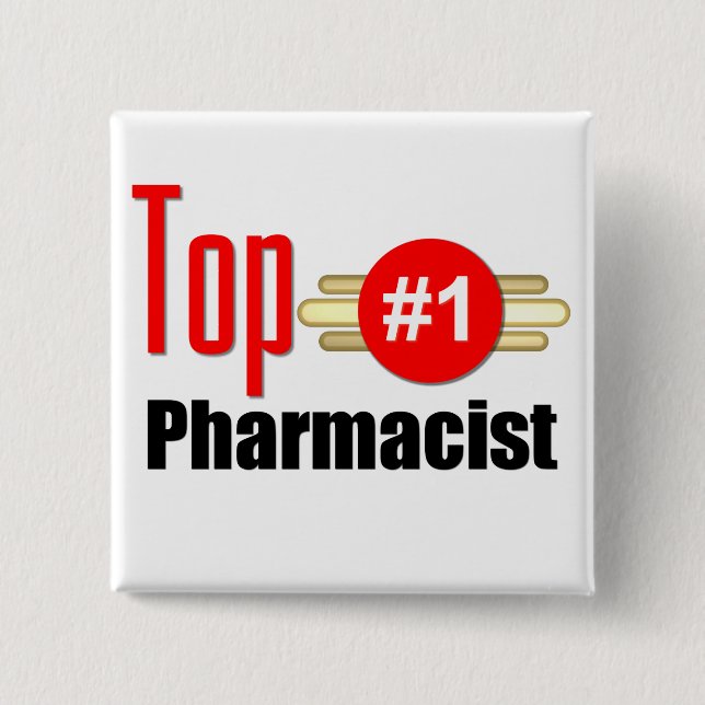 Top Pharmacist 15 Cm Square Badge (Front)