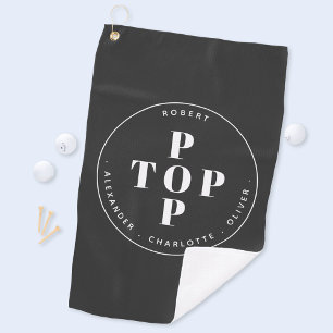 Top Pop Father Dad Personalised Family Name Golf Towel