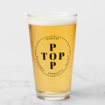 Top Pop Father Dad Personalised Glass<br><div class="desc">Show your father,  dad or grandfather how much you appreciate them with this cute Top Pop modern typography design.
Perfect for Father's Day,  birthdays and any other day!
Change the father and kid's names to customise.</div>