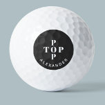 Top Pop Father Dad Personalised Golf Balls<br><div class="desc">Show your father,  dad or grandfather how much you appreciate them with this cute Top Pop modern typography design.
Perfect for Father's Day,  birthdays and any other day!
Change the name to customise.</div>