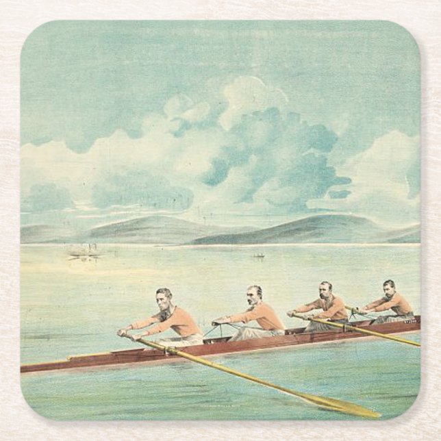 TOP Rower Square Paper Coaster (Front)
