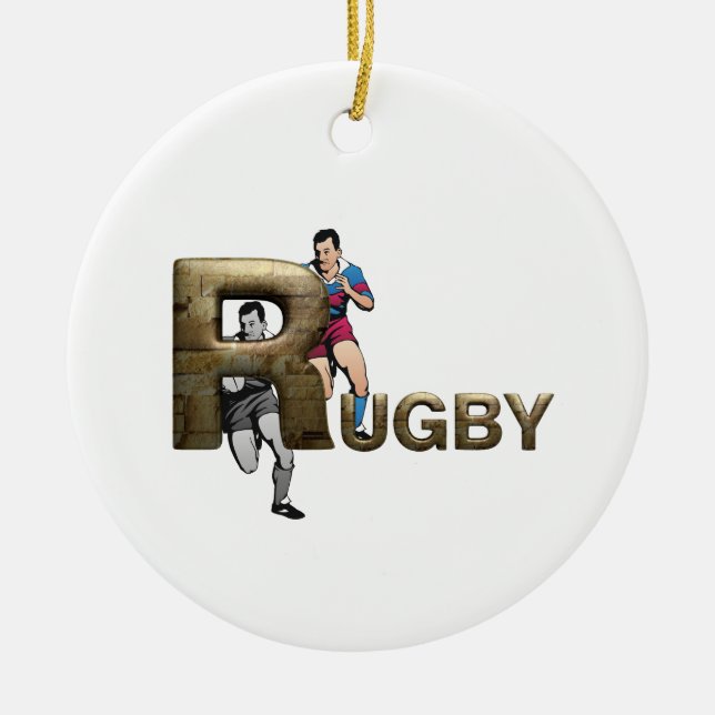 TOP Rugby Ceramic Tree Decoration (Front)