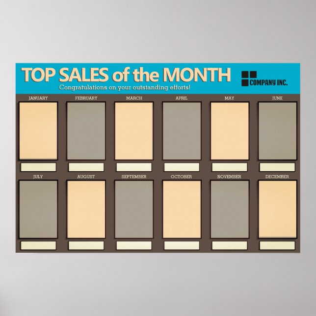 Top sales employee of the month photo display poster (Front)
