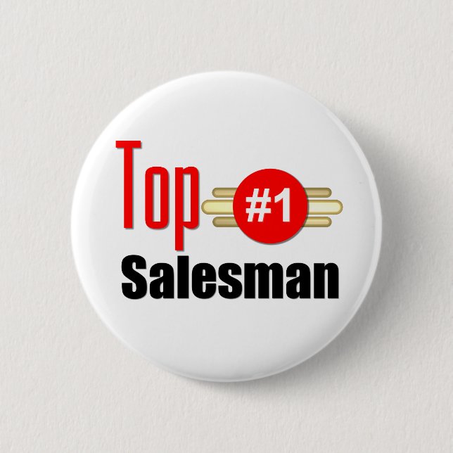 Top Salesman 6 Cm Round Badge (Front)