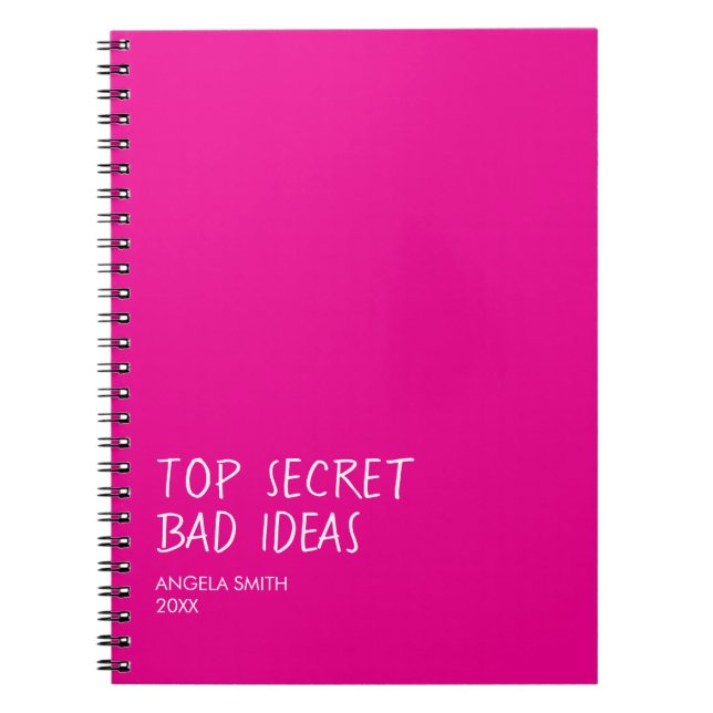 Top Secret Bad Ideas Notebook – Funny Dark Humour  (Front)