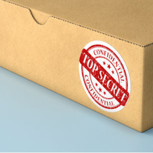 Top Secret Confidential Stamp White Red Classic Round Sticker