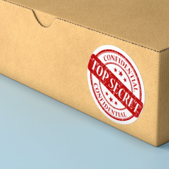 Top Secret Confidential Stamp White Red Classic Round Sticker (Top Secret Confidential Stamp White Red Classic Round Sticker)