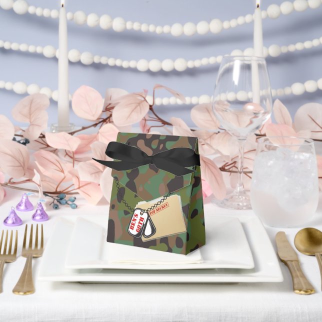 Top Secret GI Camouflage Party Favour Boxes (Wedding)