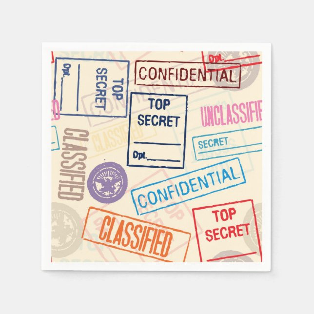 Top Secret - Go Away! Napkin (Front)