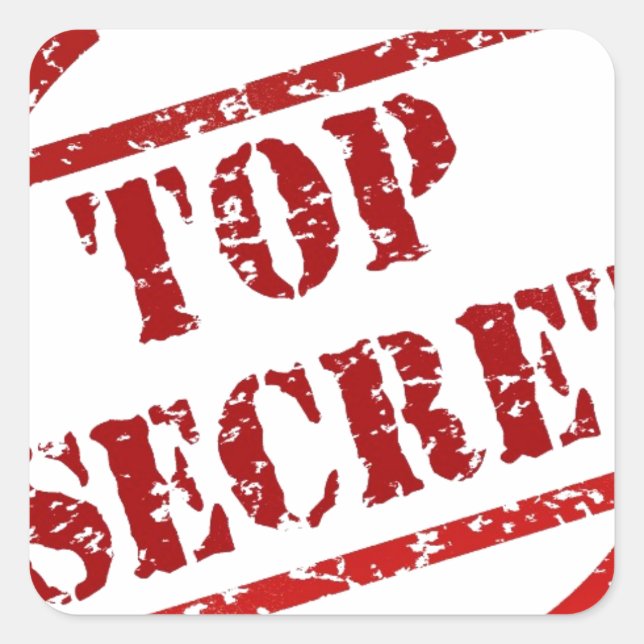 Top Secret image Square Sticker (Front)