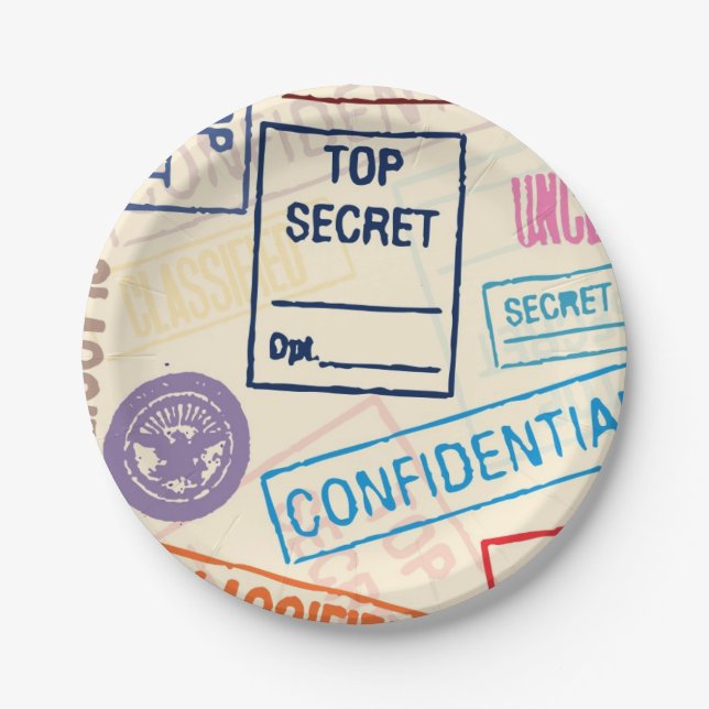 Top Secret - Keep Out Paper Plate (Front)