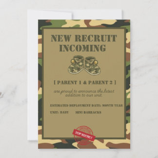 Top Secret Military Gender Reveal Invitation